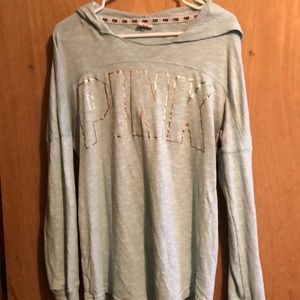 PINK light blue hoodie